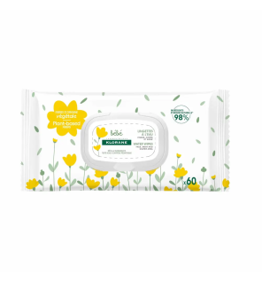 Klorane – Bébé lingettes nettoyantes douces, 60 unités