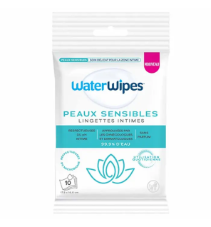 Waterwipes – Lingettes intimes Sensitive, 10 lingettes