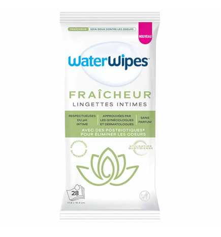 Waterwipes – Lingettes intimes Fraîcheur, 28 lingettes