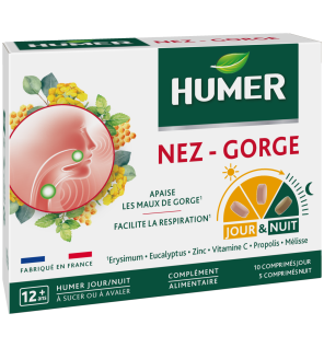 Humer – Nez Gorge Jour Nuit, 15 comprimés