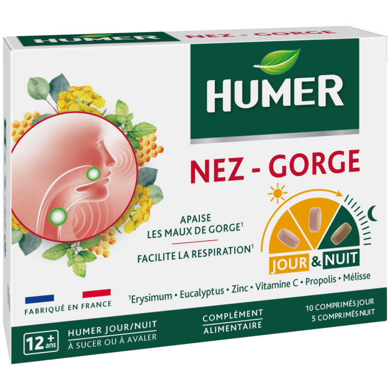 Humer – Nez Gorge Jour Nuit, 15 comprimés