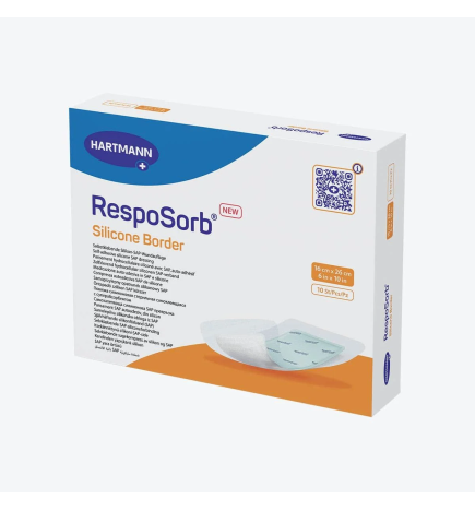 Hartmann – RespoSorb Silicone Border pansement rectangulaire, 16 x 26 cm