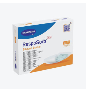 Hartmann – RespoSorb Silicone Border pansement rectangulaire, 16 x 26 cm