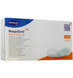 Hartmann – RespoSorb Silicone Border pansement hydrocellulaire ovale, 12 x 23 cm, boîte de 10