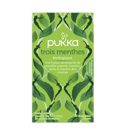 Pukka – Tisane biologique Trois Menthes, 20 sachets