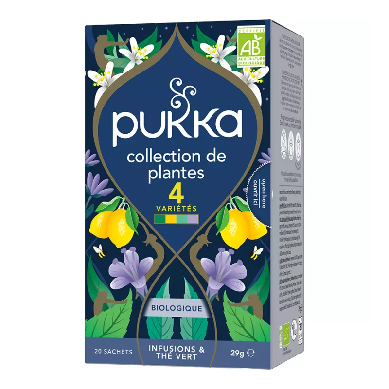 Pukka – Collection de plantes biologiques 4 variétés, 20 sachets Pukka – Collection de plantes biologiques 4 variétés, 20 sachets