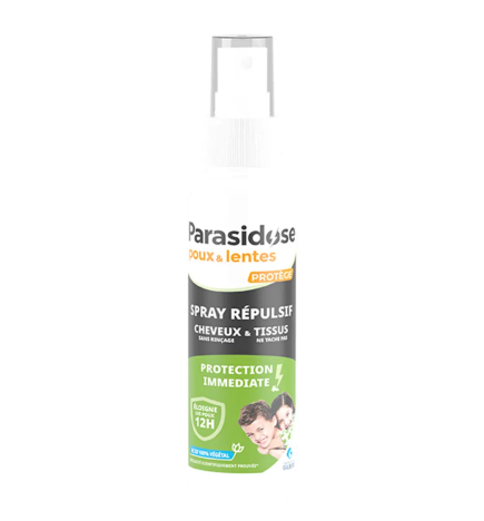 Parasidose – Spray répulsif poux et lentes 2en1 cheveux et tissus, 100 ml