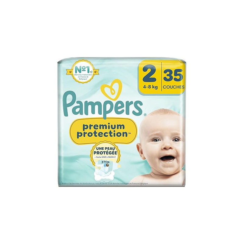 Pampers – Couches Premium Protection taille 2, 4 à 8 kg