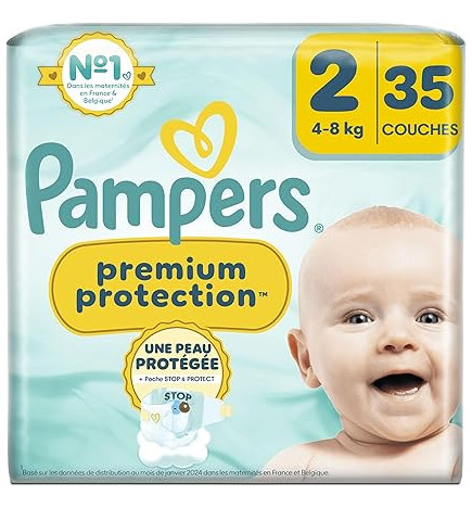 Pampers – Couches Premium Protection taille 2, 4 à 8 kg
