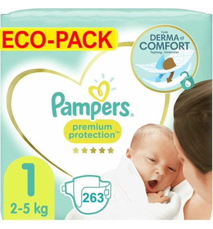 Pampers – Couches Premium Protection taille 1, 2 à 5 kg