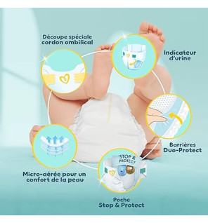 Pampers – Couches Premium Protection taille 1, 2 à 5 kg