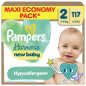 Pampers – Couches bébé Harmonie taille 2, 2 à 5 kg, 117 couches