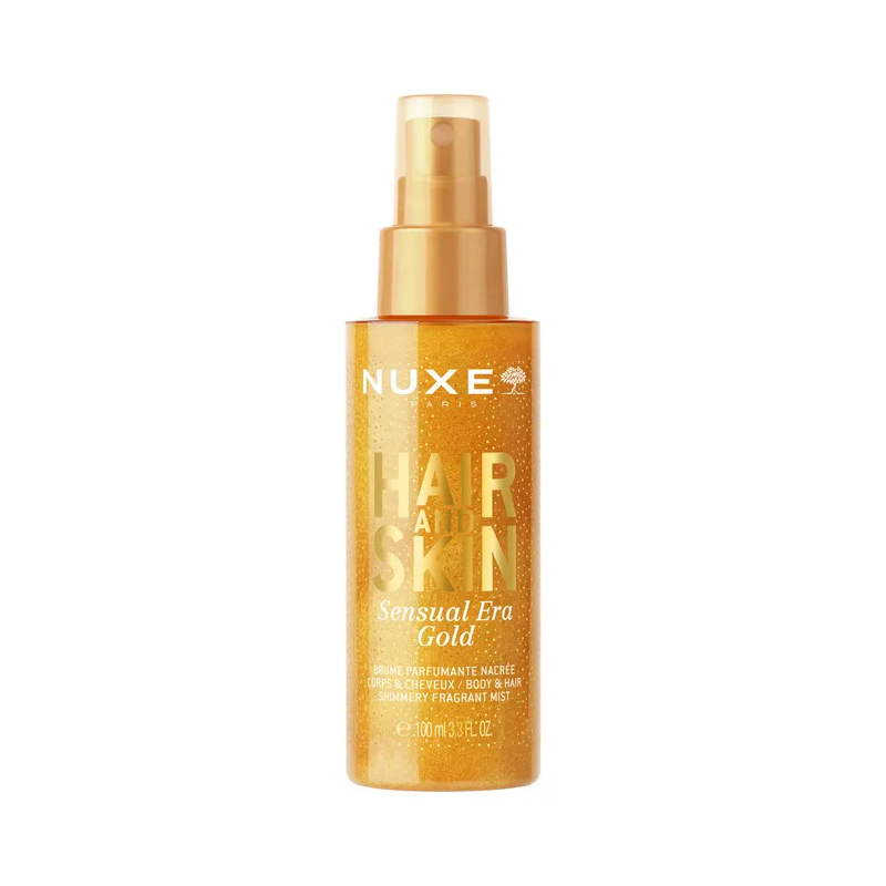 Nuxe – Hair & Skin Sensual Era Gold, brume parfumante nacrée corps et cheveux, 100 ml