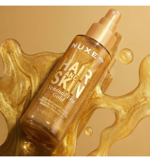 Nuxe – Hair & Skin Sensual Era Gold, brume parfumante nacrée corps et cheveux, 100 ml