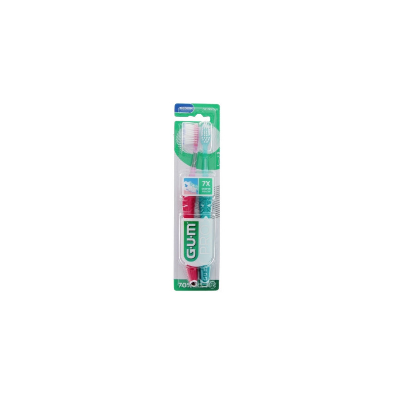 GUM – Brosses à dents Technique Pro Médium, 2 brosses à dents