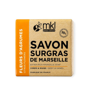 MKL Green Nature – Savon surgras de Marseille Fleurs d’Agrumes, 100 g