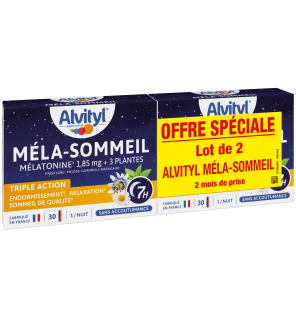 Alvityl – Méla-Sommeil Nuit, lot de 2 x 30 gélules