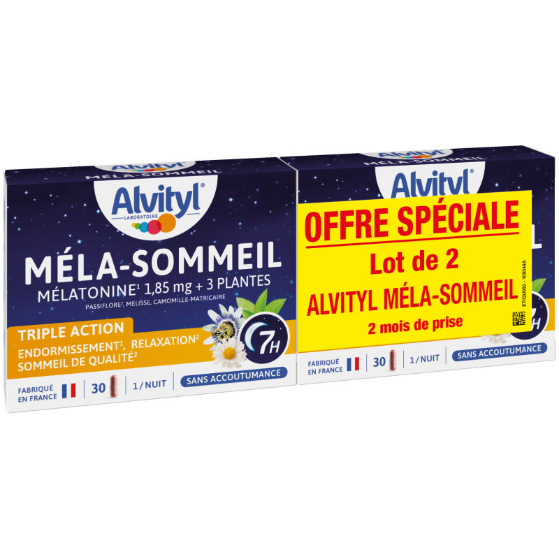 Alvityl – Méla-Sommeil Nuit, lot de 2 x 30 gélules