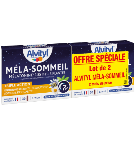 Alvityl – Méla-Sommeil Nuit, lot de 2 x 30 gélules