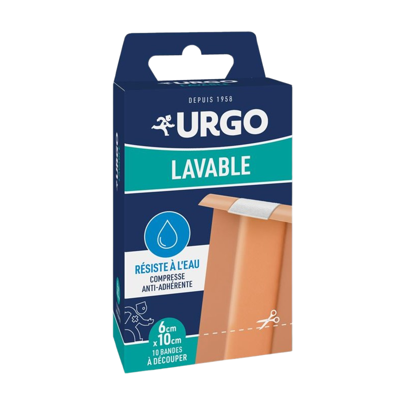 Urgo – Lavable Bande Résistante à l’Eau, 10 bandes de 10 x 6 cm Urgo – Lavable Bande Résistante à l’Eau, 10 bandes de 10 x 6 cm