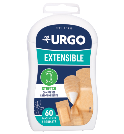 Urgo – Extensible Pansements Prédécoupés, 60 pansements 3 formats