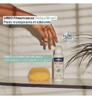 Urgo – Crème Mousse Rééquilibrante Pieds Transpirants, 125 ml