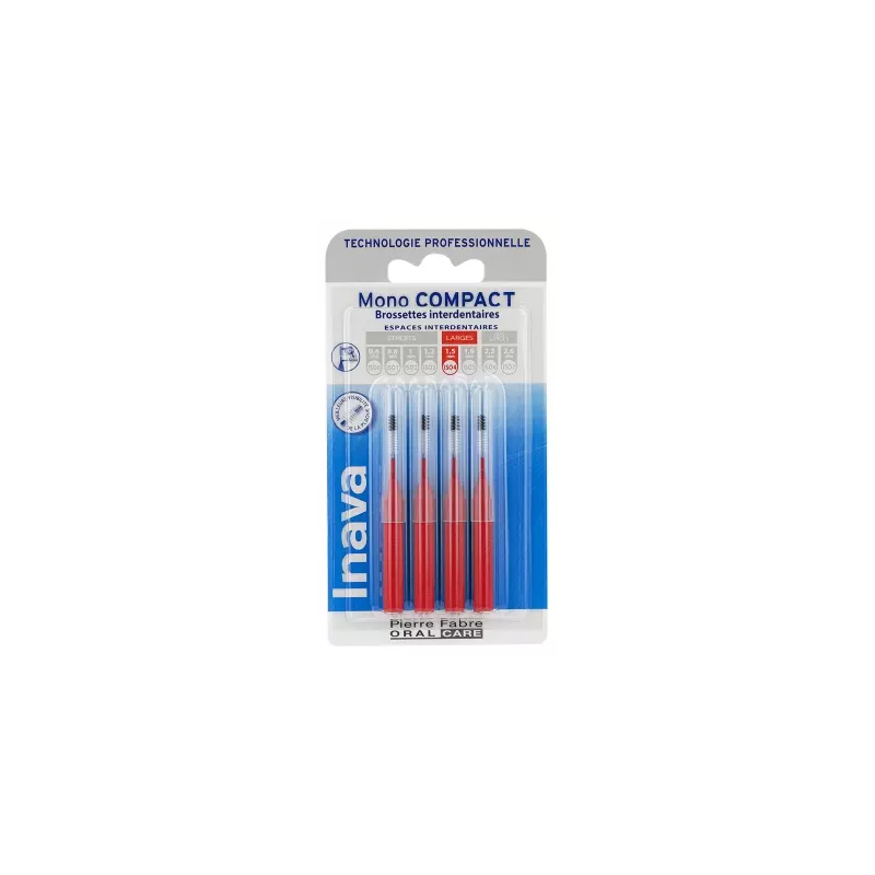Inava – Mono Compact Brossettes Interdentaires ISO4, 4 unités Inava – Mono Compact Brossettes Interdentaires ISO4, 4 unités