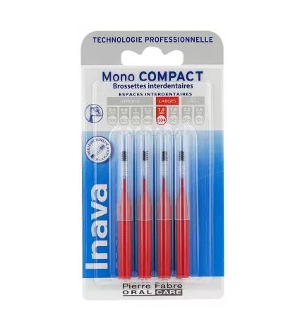 Inava – Mono Compact Brossettes Interdentaires ISO4, 4 unités