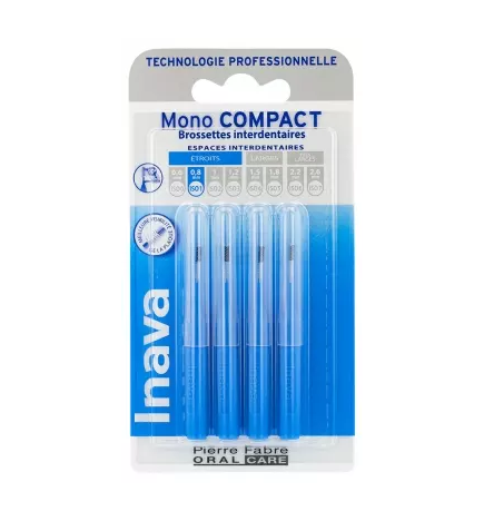 Inava – Mono Compact Brossettes Interdentaires ISO1, 0,8 mm, 4 unités