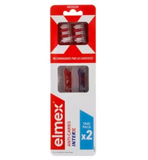 Elmex – Brosse à dents Anti-Caries InterX Medium Duo Pack, 2 brosses à dents