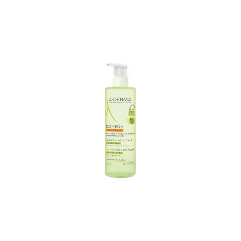 A-DERMA – Exomega Control Gel Lavant Émollient 2en1 Anti-Grattage, 500 ml A-DERMA – Exomega Control Gel Lavant Émollient 2en1 Anti-Grattage, 500 ml