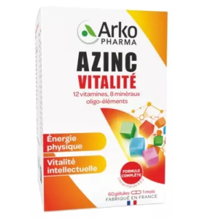 Arkopharma – Azinc Forme et Vitalité, 60 gélules