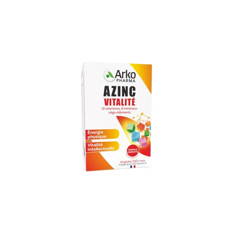 Arkopharma – Azinc Forme et Vitalité, 60 gélules