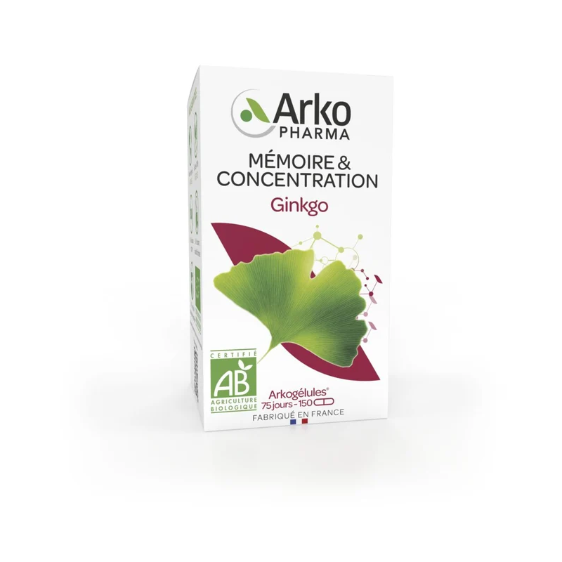 Arkopharma – Arkogélules BIO Ginkgo, 150 gélules Arkopharma – Arkogélules BIO Ginkgo, 150 gélules