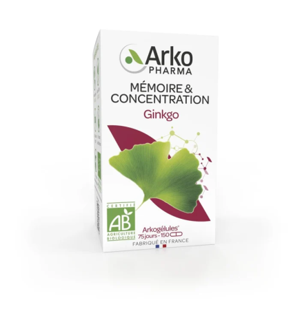 Arkopharma – Arkogélules BIO Ginkgo, 150 gélules