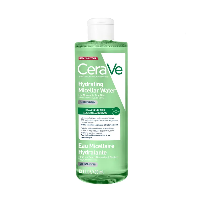 CeraVe – Eau Micellaire Hydratante peaux normales à sèches, 400 ml