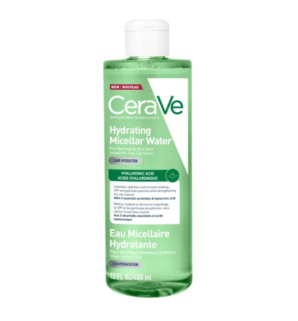 CeraVe – Eau Micellaire Hydratante peaux normales à sèches, 400 ml