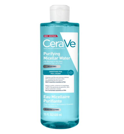 CeraVe – Eau Micellaire Purifiante peaux normales à grasses, 400ml