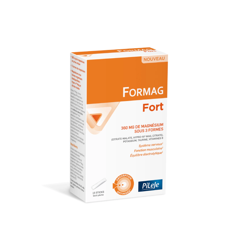 Pileje – Formag Fort Magnésium sous 3 formes, 15 sticks