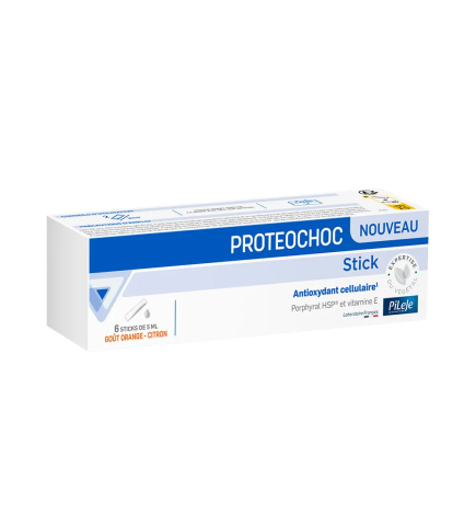 Pileje – Proteochoc Anti-Oxydant cellulaire goût orange-citron, 6 sticks de 5 ml