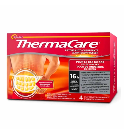 Thermacare – Patchs auto-chauffants soulageant les douleurs du bas du dos, 4 unités