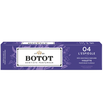 Botot – Dentifrice Violet parfumé à la violette, 75 ml