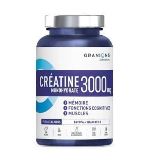 Laboratoire des Granions – Créatine Monohydrate 3000 mg, 180 gélules