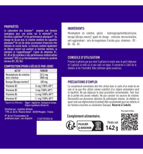 Laboratoire des Granions – Créatine Monohydrate 3000 mg, 180 gélules