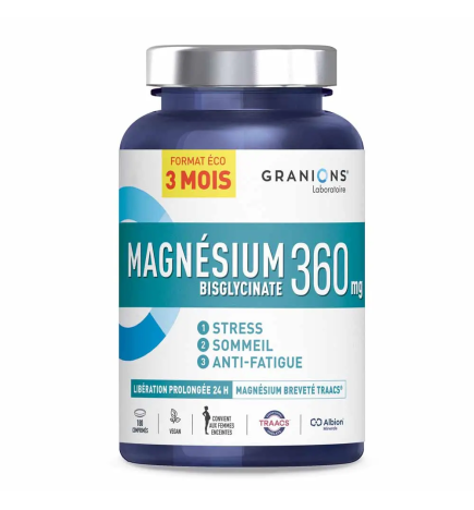Laboratoire des Granions – Magnésium Bisglycinate 360 mg, 180 comprimés