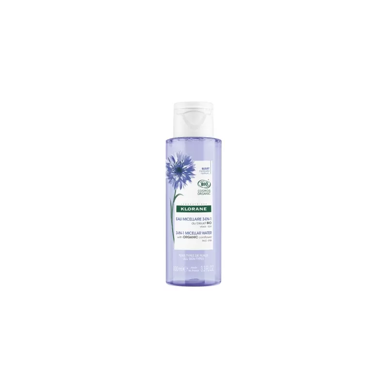 Klorane – Eau micellaire 3-en-1 au bleuet BIO, 100 ml