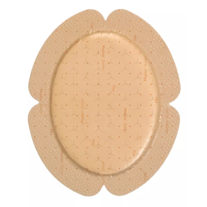 Molnlycke – Mepilex Border Flex Oval pansement hydrocellulaire auto-fixant siliconé, 18 x 22 cm, boîte de 10