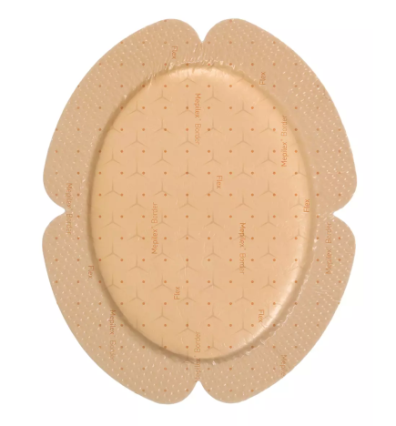 Molnlycke – Mepilex Border Flex Oval pansement hydrocellulaire auto-fixant siliconé, 18 x 22 cm, boîte de 10