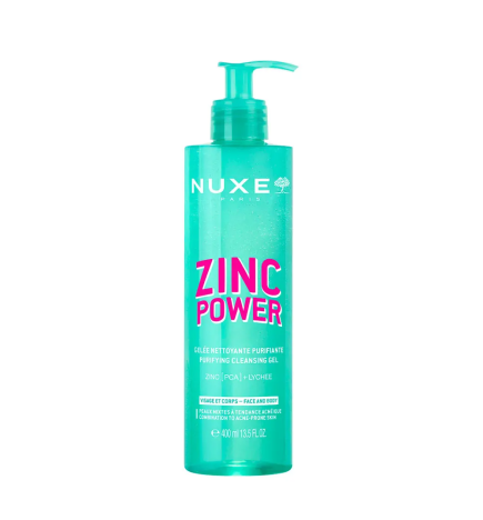 Nuxe – Zinc Power Gelée nettoyante purifiante visage et corps, 400 ml
