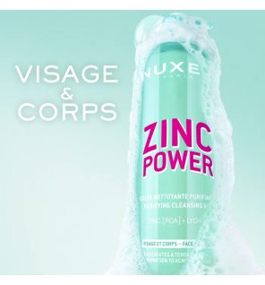 Nuxe – Zinc Power Gelée nettoyante purifiante visage et corps, 400 ml